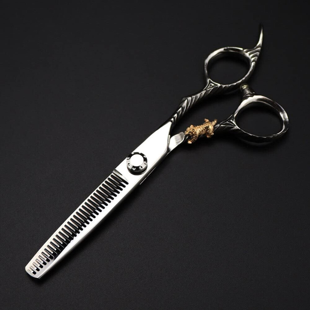 Golden Hair Thinning Scissors Jp 440C Stainless Steel 6 Inch Tiger Handle Professional Barber Shears