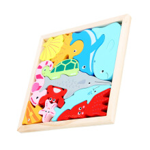 6 Ensembles De Puzzles Animaux Océaniques En Bois Éducatifs