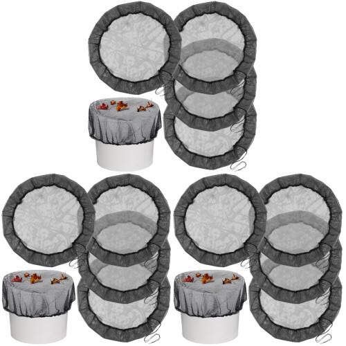 12Pièces Couvre-Seaux Pluie Fine Polyester Noir Réglable 1