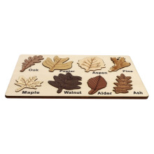 2 Pièces Jouet En Bois Feuille Éducatif Cognitif Pour Enfants