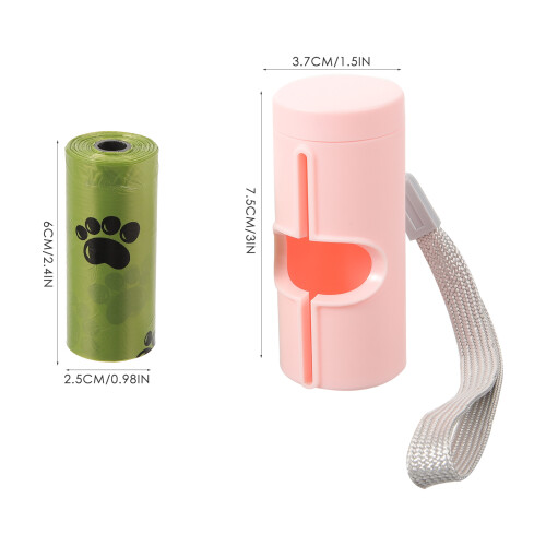 1Ensemble Distributeur Portable Déjections ABS Rose Durable 1