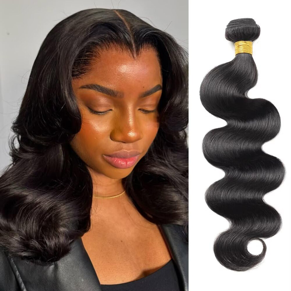 Unisex Black 12A Brazilian Body Wave Human Hair Bundles Unprocessed Virgin Weave Natural Tangle Resistant