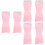 6 Pcs Portable Foldable Eyebrow Comb Steel Needle Brow Tool Pink 7