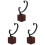 3Pcs Wood Base Watch Display Stand Bracket Rack C Ring Holder 9