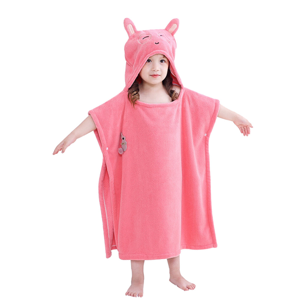2Pcs Watermelon Red Bathrobe Coral Fleece Kid Bath Towel Orange,Red Artibetter
