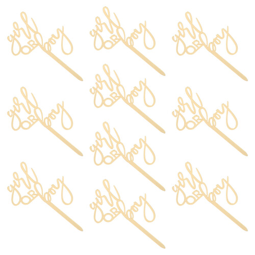 50Pcs High-Definition Golden Plastic Cake Inserts for Baby Shower 2