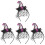 4Pcs Halloween Witch Hat Headband Hair Accessory 4