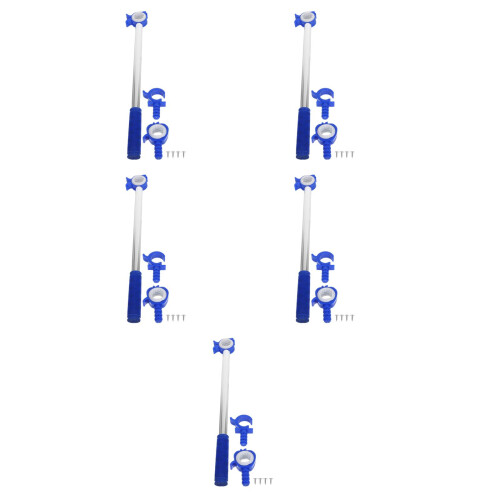 5Sets Adjustable Aluminum Alloy Window Pole Hook Blue for High Windows 2