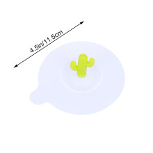 2Pcs Green Silicone Drink Cover Cactus Shape Cup Lid for Beverage Use