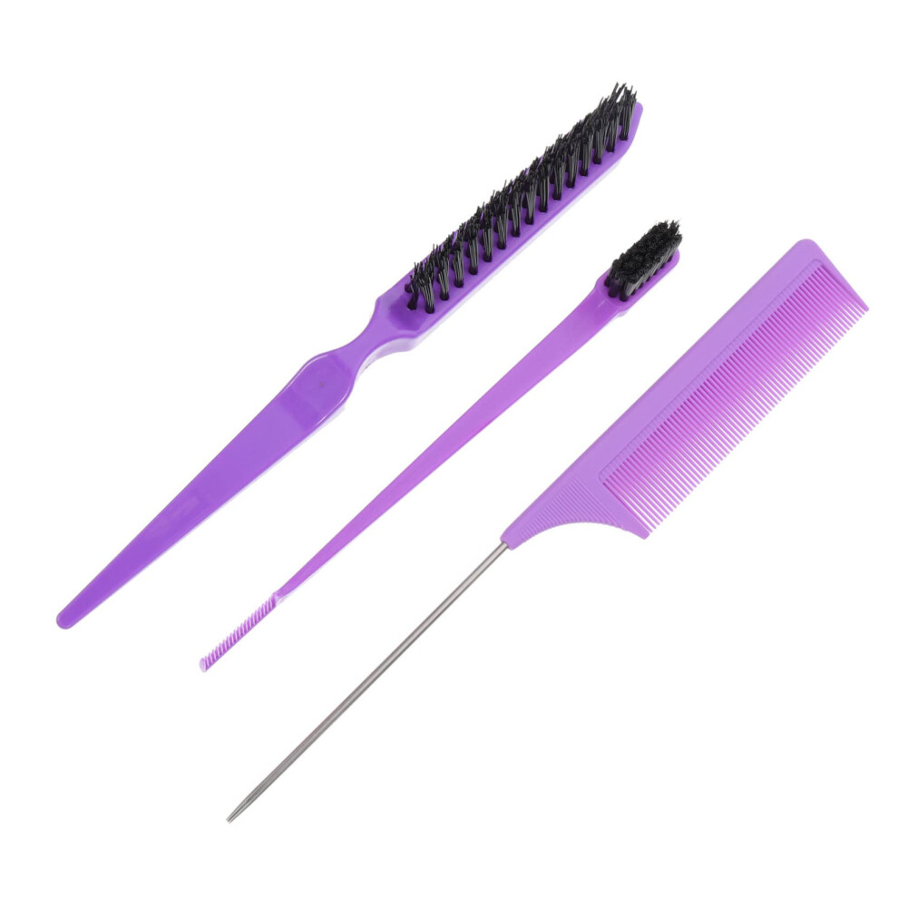 Hair Styling Comb Set with Tail Comb and Three Row Teasing Comb for Precise Sectioning and Smooth Detangling