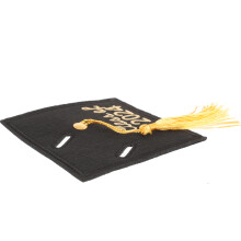 -Argent En Feutre Noir À Broderie Pour Diplômés