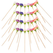 30 Cure-Dents En Bambou De Rose Pour Apéritifs Garnitures