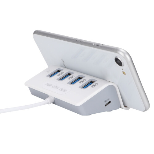 Κομψός προσαρμογέας Hub, προσθήκη θυρών USB με τεχνολογία Plug-n-Play για φορητούς, 2