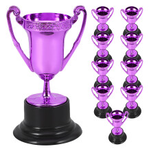 10Pcs Mini Purple Plastic Trophy Cups Kids Winner Award for Sports Day