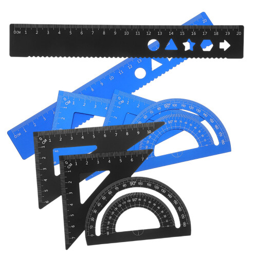 32Pcs Assorted Color Geometry Ruler Set with Protractor for Students 1