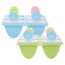 4 Pcs 6 Grids Diy Ice Cream Molds With Lids For Home Shop