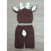 Knitted Deer Outfit 0-1 Month Infant Cartoon Sweater
