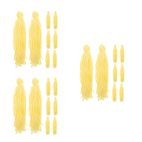 24Pcs Light Yellow Woolen Spawn Mops Fish Breeding Safe Floating Decor 1
