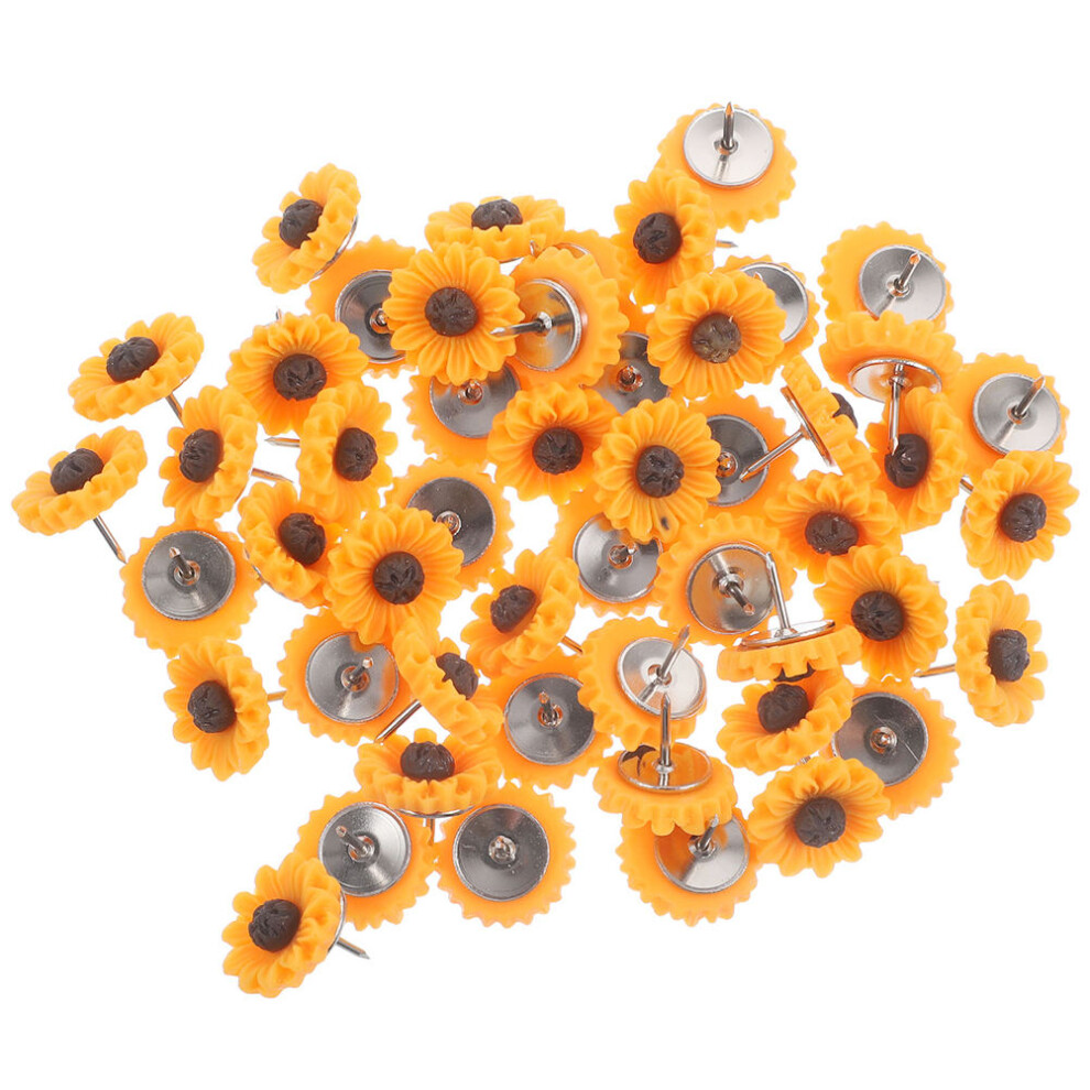 80 Pcs Sunflower Push Pins Resin Thumbtacks For Cork Bulletin Board 3622752940990