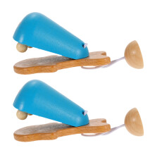 4Pcs Wooden Kids Toy Blue Castanet Wear-Resistant Musical Accessory