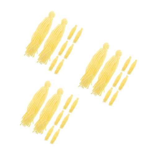 24Pcs Light Yellow Woolen Spawn Mops Fish Breeding Safe Floating Decor 2