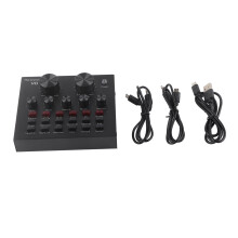 External Sound Card For Live Streaming, Voice Changer Sound Card With Multiple Sound Effects Adjustable Volume Reverb Control High Bass Tuning Microph