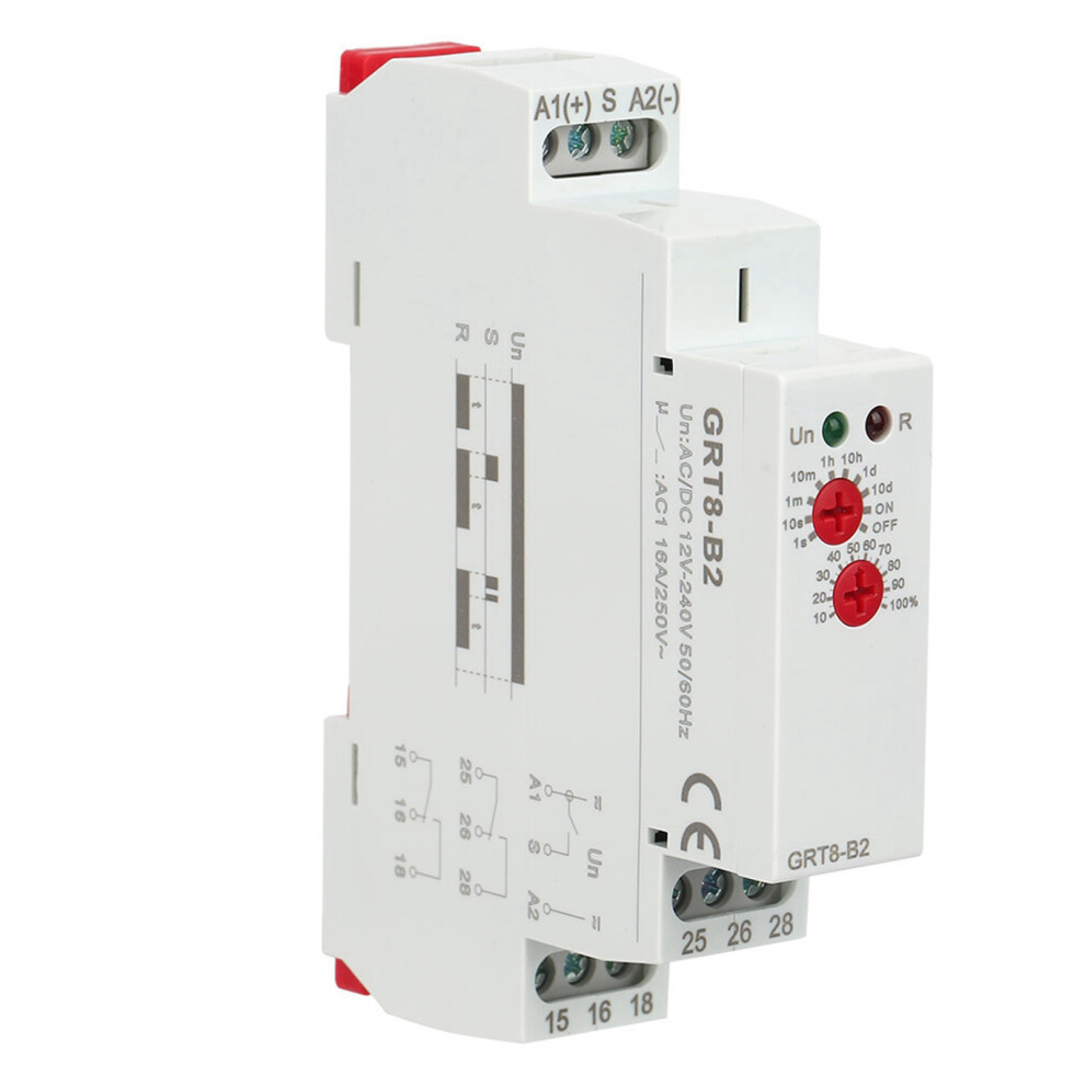 Multifunctional Relays With Timer Relay Delay Off Trigger Function, Led Indicator For Status Monitoring, Wide Voltage Operation Ac Dc 12V-240V, Din 9009791444568