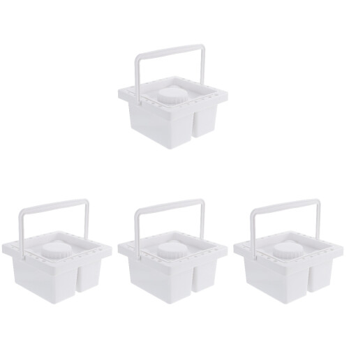 4Pcs White Paint Brush Holder Multi-Function Convenient Brush Cleaner 2