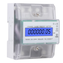 Wattmérő sín energiamonitor feszültségmérő egység integrált LCD képernyővel és 35 mm-es sínre szerelhető ipari használatra