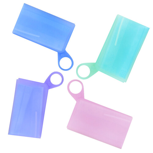 Portable Mask Storage Clips 2X2Pcs Waterproof Holder Purple 2