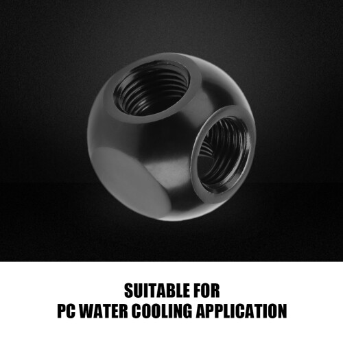 Liquid Flow Management For Computer Water Cooling Systems 3-Way Ball Fitting Compact Design T Type Internal Thread Corrosion Resistant Adjustable 2
