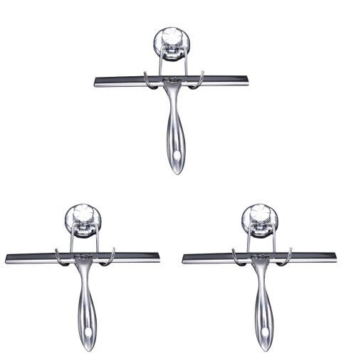 3pcs Mirror Squeegee Glass Squeegee Window Wiper Silver 1