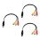 3Pcs 4 Pin S-Video To 3 Adapter Cable For Hd Transmission 4