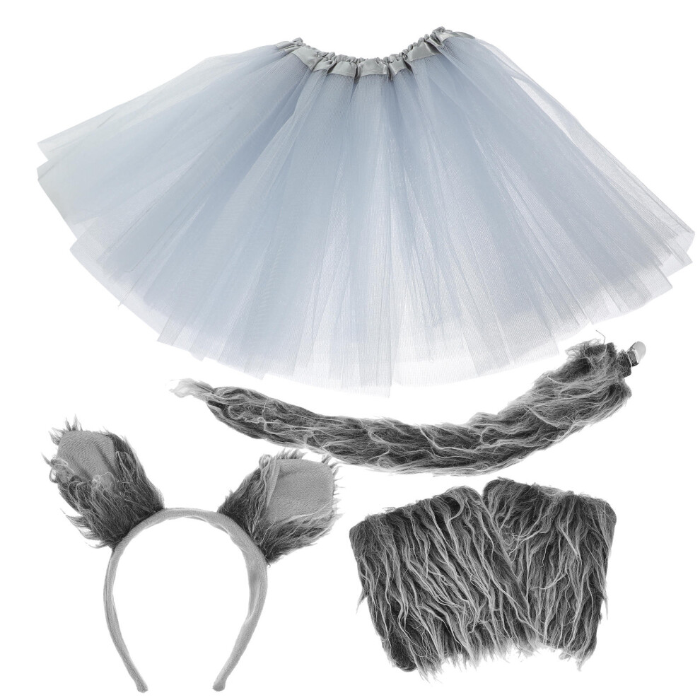 Photos - Fancy Dress 2 Sets Wolf Costume With Ear Headband Tail Gloves Tutu Skirt