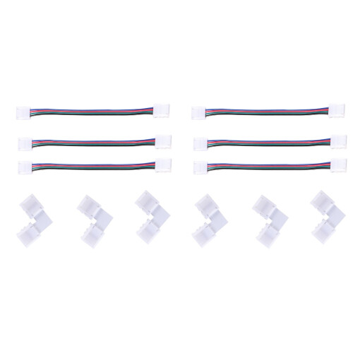 2 Sets Rgb Led Light Strip Connector 4 Pin 10mm Solderless 1