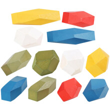 24 Pcs Wooden Stacked Stones Block Stacking Toys Building Blocks