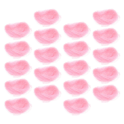 40Pcs Hemp Thread Bird Nest Crafts Pink Decorative Bird 1