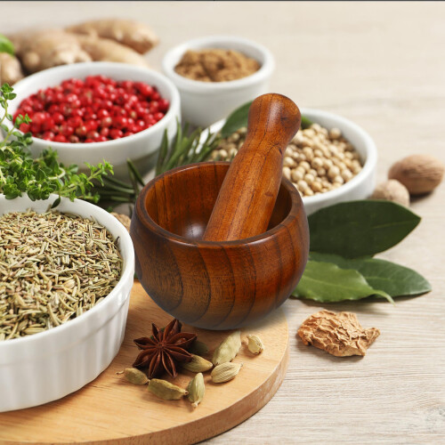 2 Sets Wooden Garlic Grinder With Pestle For Kitchen Use 1