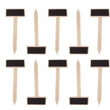 40 Pcs Mini Wooden Chalkboard Plant Pot Tags Garden Decor