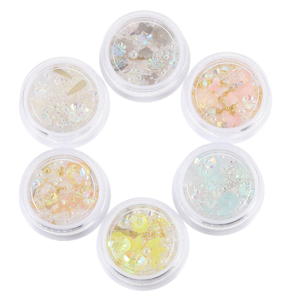 Vaguelly 12 Boxes Nail Art Shell Rhinestone Decor