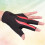 3Pcs Red Left Hand Stretchable Billiard 3-Finger Pool Cue Glove 10