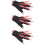 3Pcs Red Left Hand Stretchable Billiard 3-Finger Pool Cue Glove 8