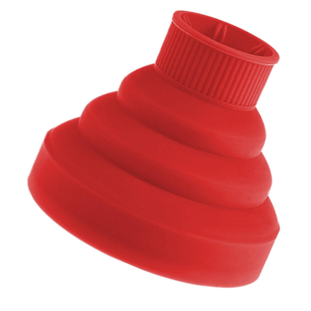 Red Universal Collapsible Silicone Hair Dryer Diffuser For Curly Hair, Uces Frizz And Preserves Curls