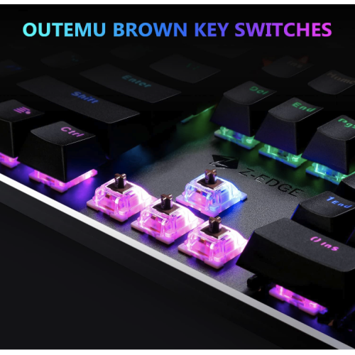 Z-EDGE 104-Key Mechanical Keyboard RGB Backlight Aluminum Frame Backlit 2