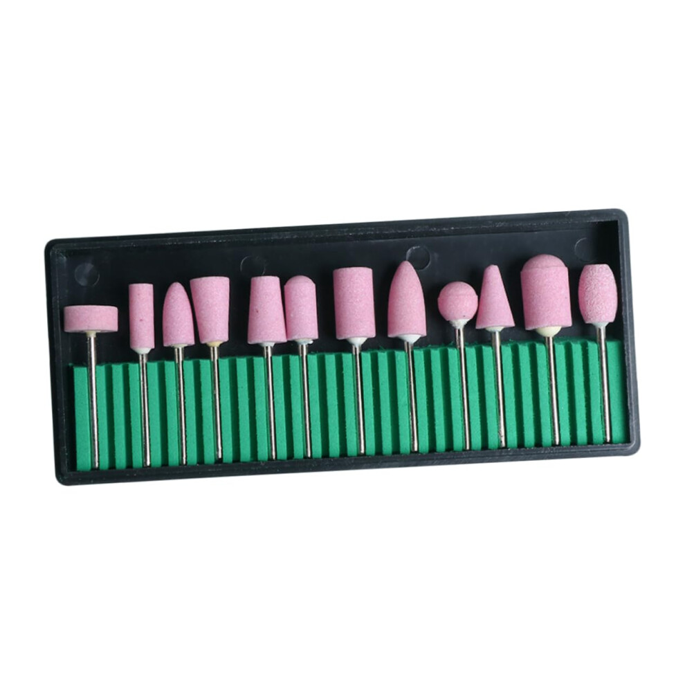 Nail Drill Bits Set 12pcs Wool Polishing Heads for Professional Manicure Pedicure and Fast Shaping