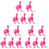15 Pcs Funny Pull String Plush Ostrich Marionette Toy For Kids Pink 2
