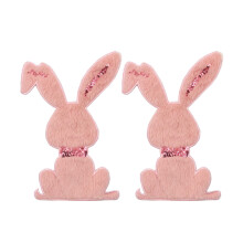 6Pcs Khaki Cartoon Rabbit Sewing Patches Durable Decorative Clothes