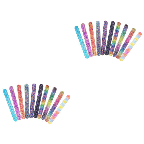 20Stk Glitzernde Snap Armbänder Silikon Kinder 2