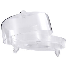2 Sets Transparent Cake Tray With Dust Proof Dessert Cover