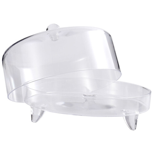 2 Sets Transparent Cake Tray With Dust Proof Dessert Cover